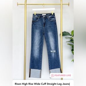 Risen high rise wide cuff Jean
